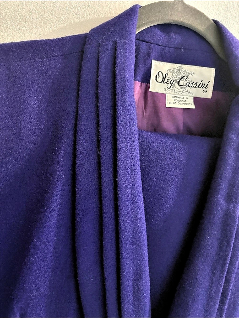 Oleg Cassini Purple Wool Blend Suit Jacket Size 10